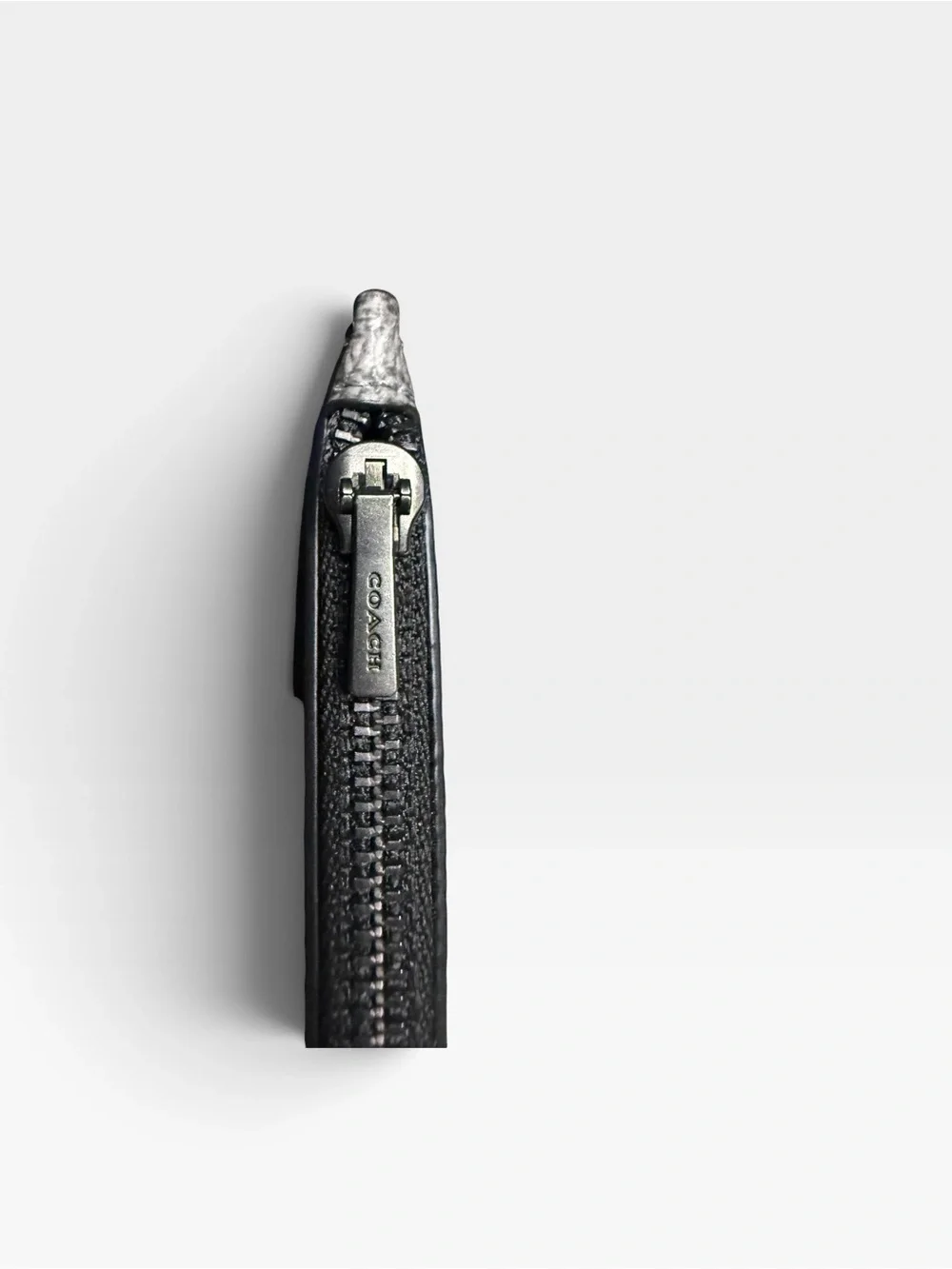 Coach Men’s Zip Card Case Wallet in Charcoal Grey Signature Canvas